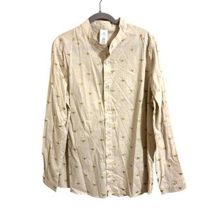 Disney Aladdin Genie Lamp Print Button Up Shirt XL NWT